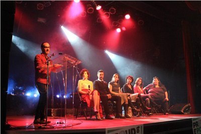 Arts & Entertainment panel with host Luis Medeiros and participants Suzana da Camara, Nelson Tome, Nancy Dutra, Monica Esteves, Gorete Almeida and Dulce Barbosa